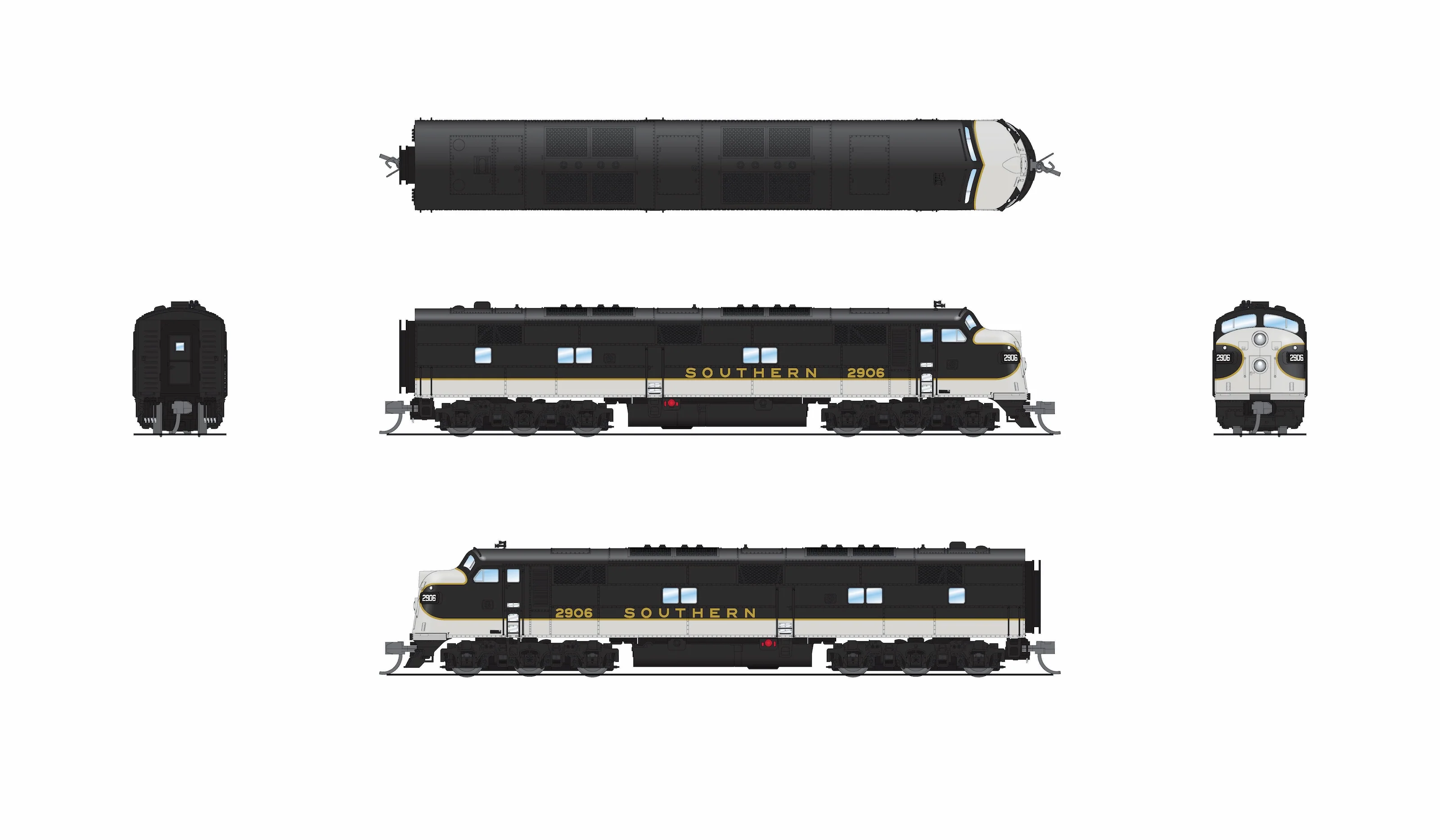 10233 EMD E7A, SOU 2914, Black Tuxedo Scheme, Paragon4 Sound/DC/DCC, N - Image 9