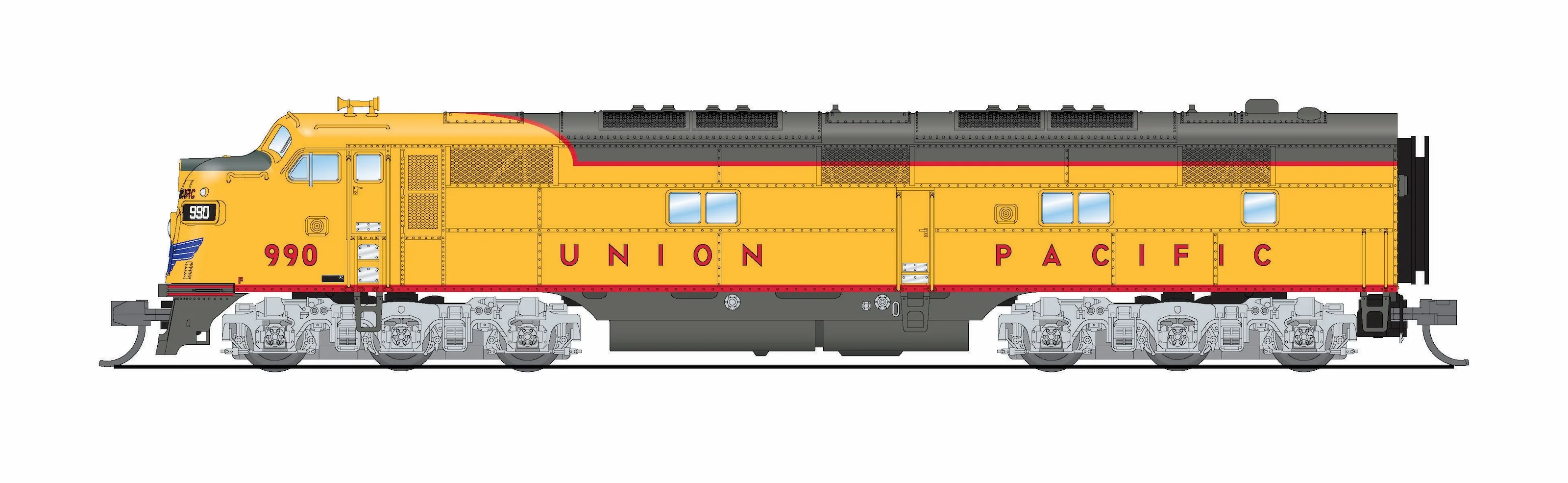 10240 EMD E7A, UP 989, Yellow & Gray, 1960's Appearance, No-Sound / DCC-Ready, N - Image 8
