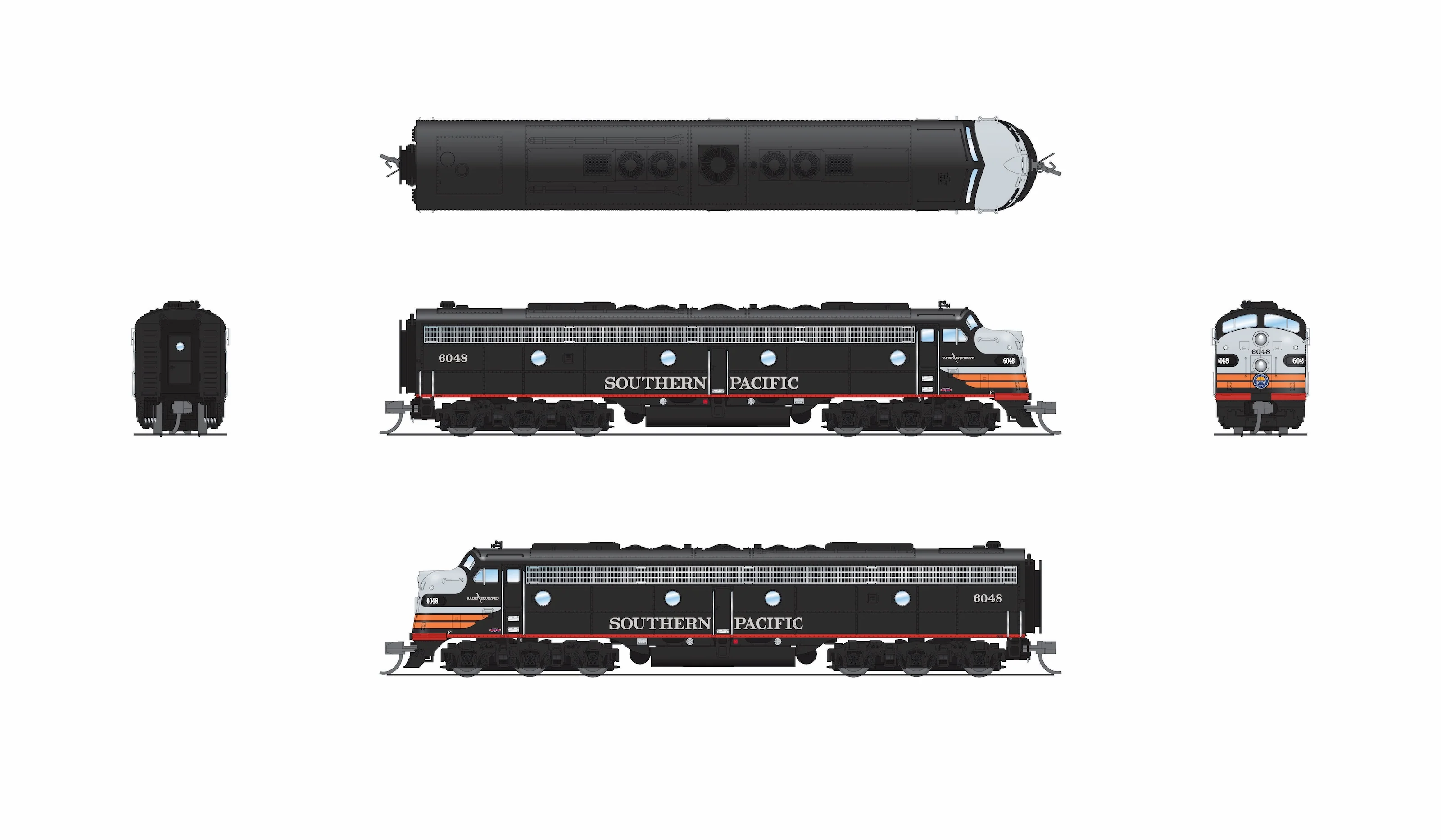10303 EMD E9A, SP 6050, Black Widow Scheme, No-Sound / DCC-Ready, N - Image 9